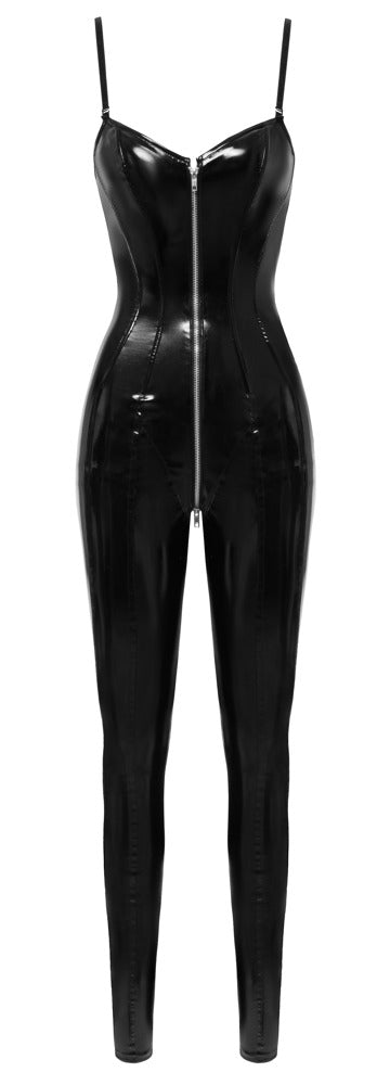 Vinyl Jumpsuit med Korsett & Snörning
