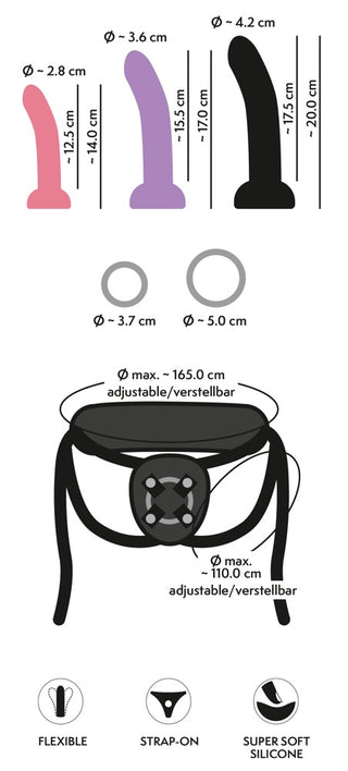 Strap-on Set med 3 Silikondildos