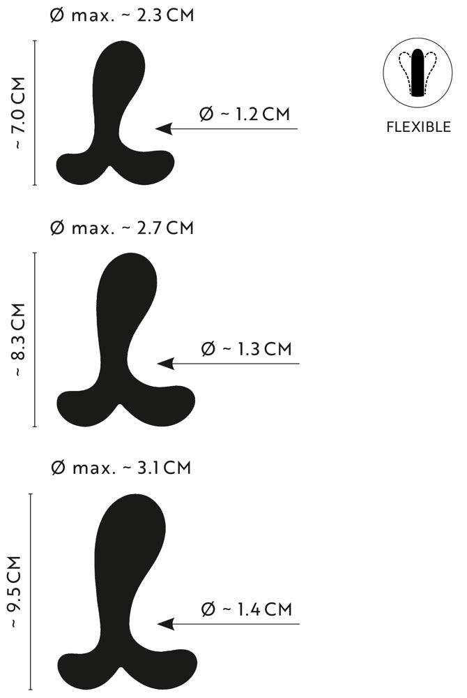 ANOS Butt Plug Training Set – 3-delat silikonkit