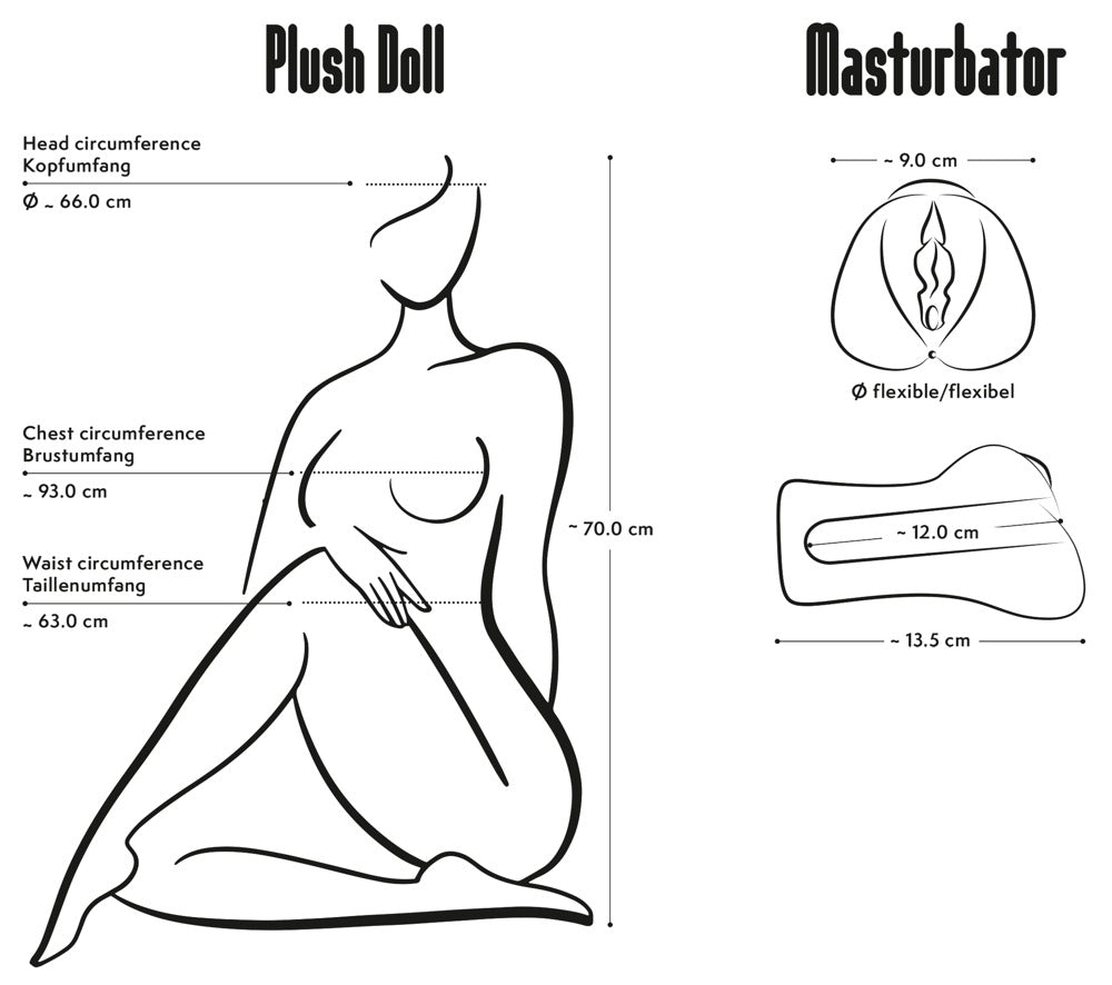 Plush Doll Leona Mjuk Docka med Masturbator