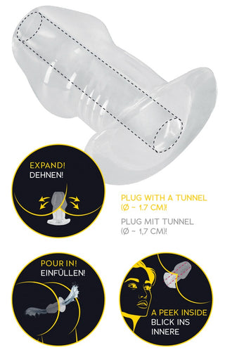 Transparent Analplugg med Tunnel
