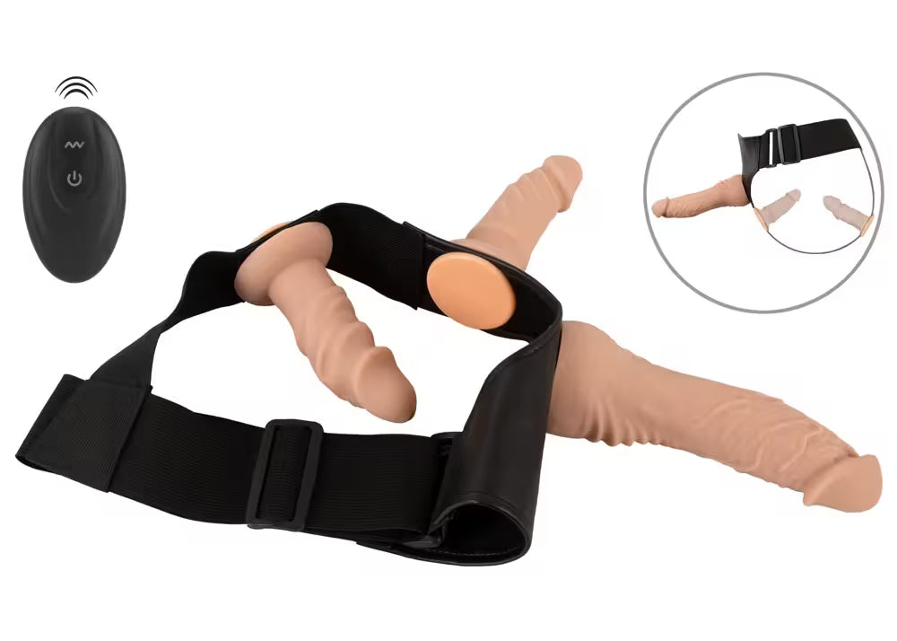 Strap-on set med fjärrstyrd vibrator & dildos