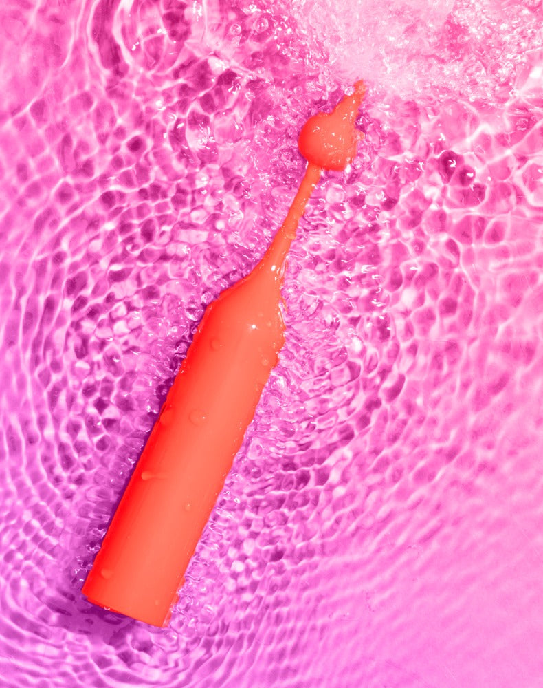 Kompakt Mini Vibrator med 2 Silikonhuvuden