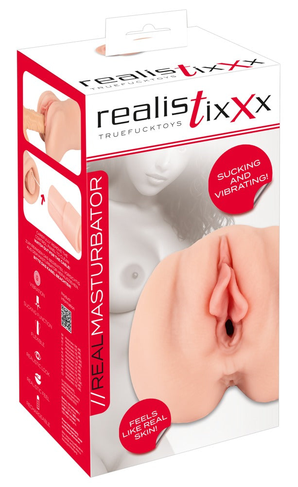 Realistisk Masturbator med Sug & Vibration