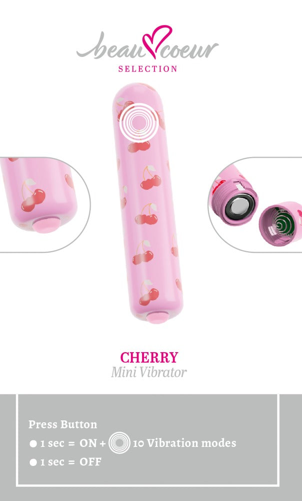 CHERRY Mini Vibrator – Körsbärsmönstrad Minivibrator