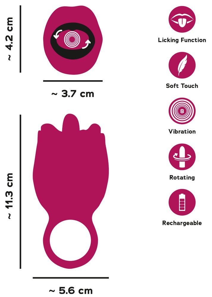 Oral Fun Vibrator med Roterande Tunga