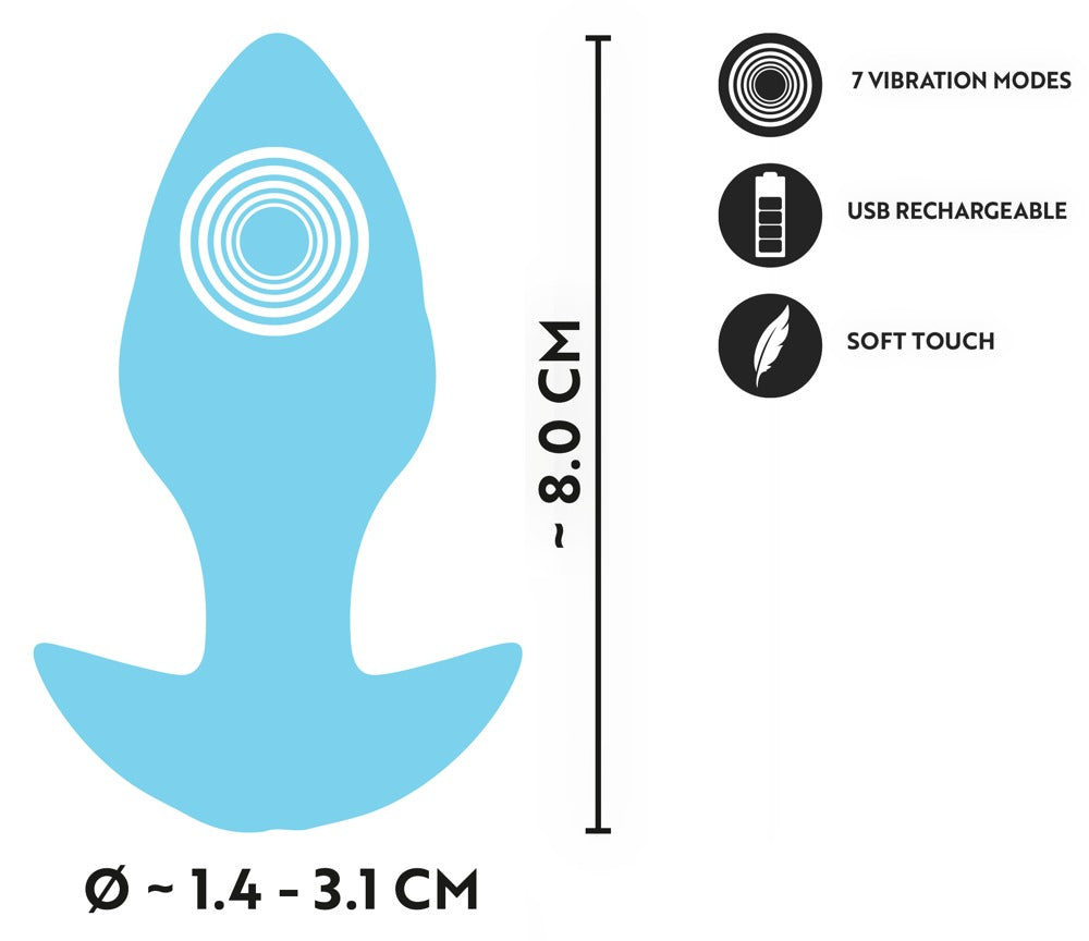 Cuties Mini Analplugg med Vibration Blå