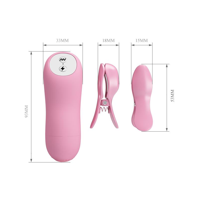 Rosa E-Stim Bröstklämmor