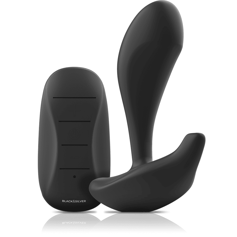 Black&amp;Silver Remote Controlled Butt Plug