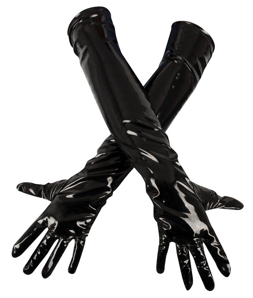 Long Black Vinyl Gloves