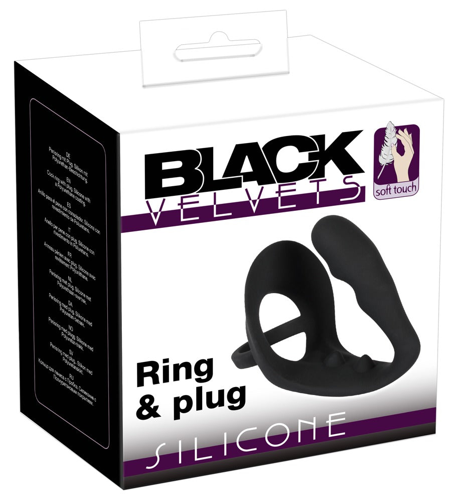 Black Velvets Cock Ring &amp; Butt Plug