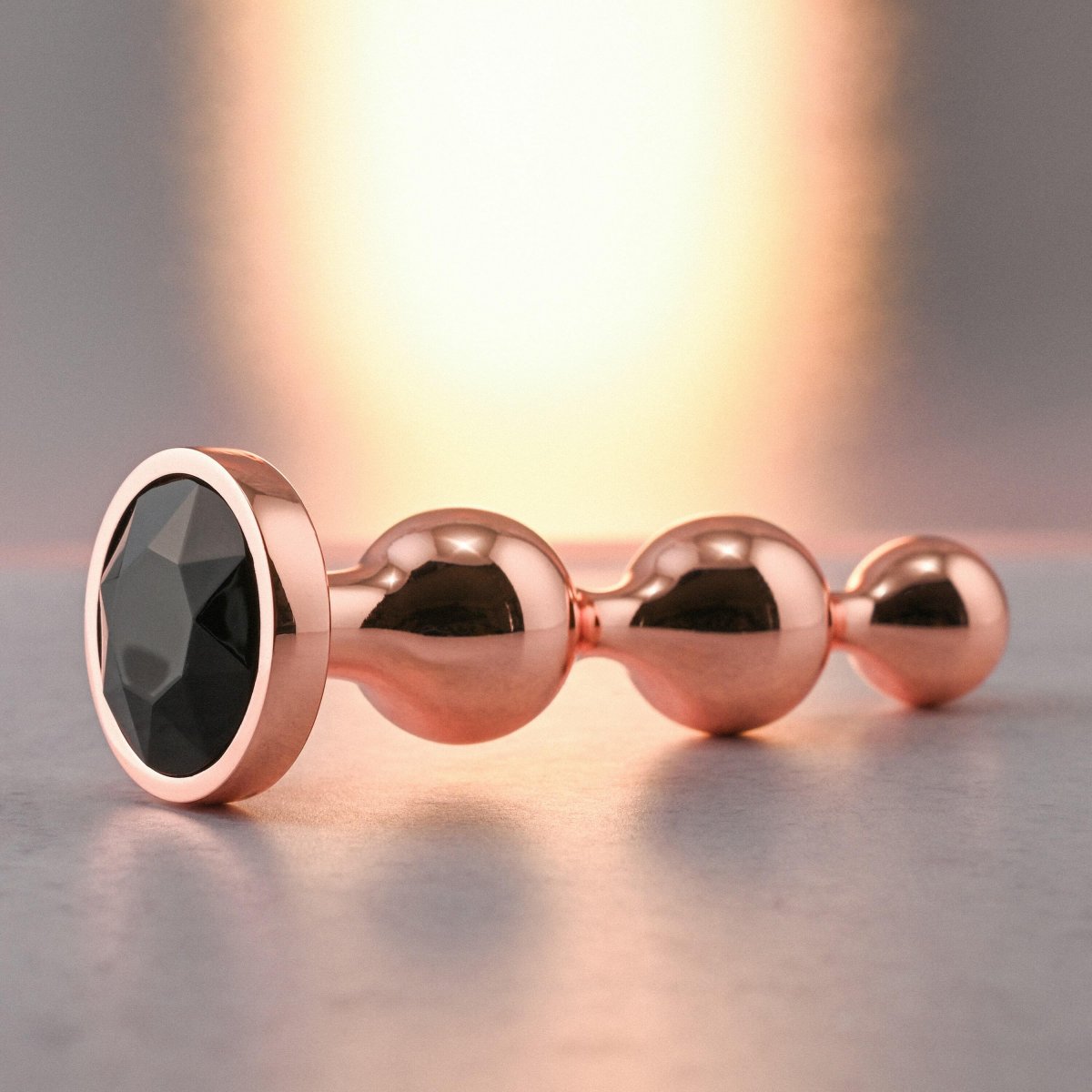 Gold Anal Beads With Diamond