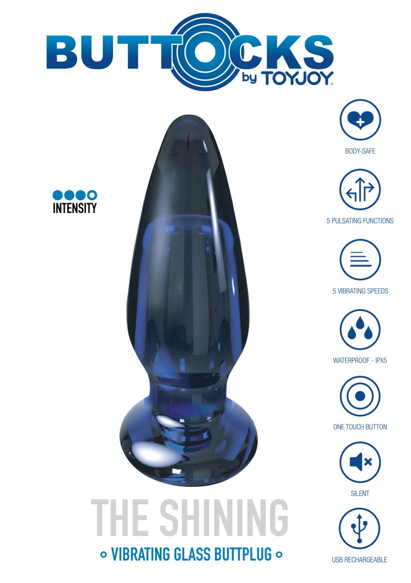 Buttocks Vibrating Glass Plug