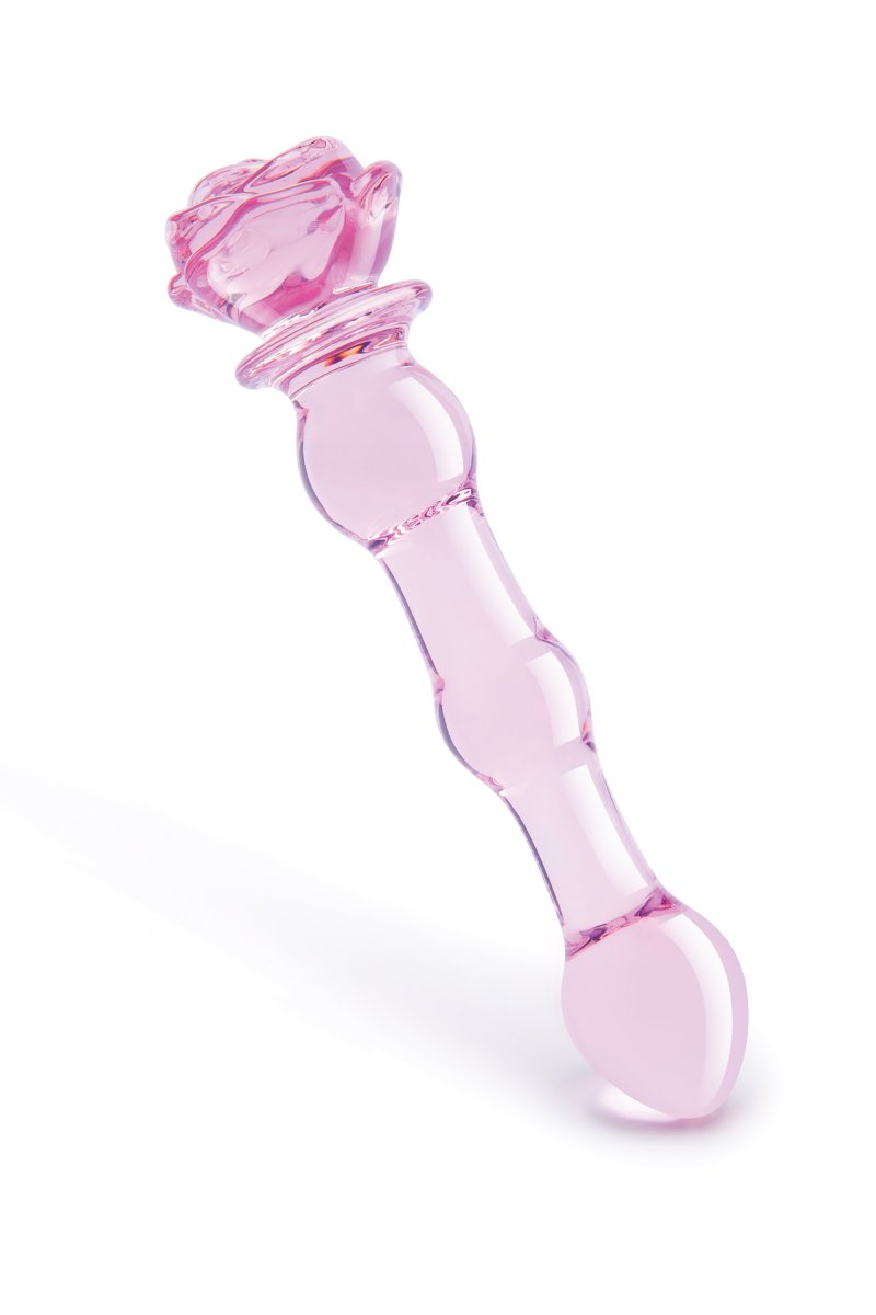 Glaze Lasi-dildo ruusulla