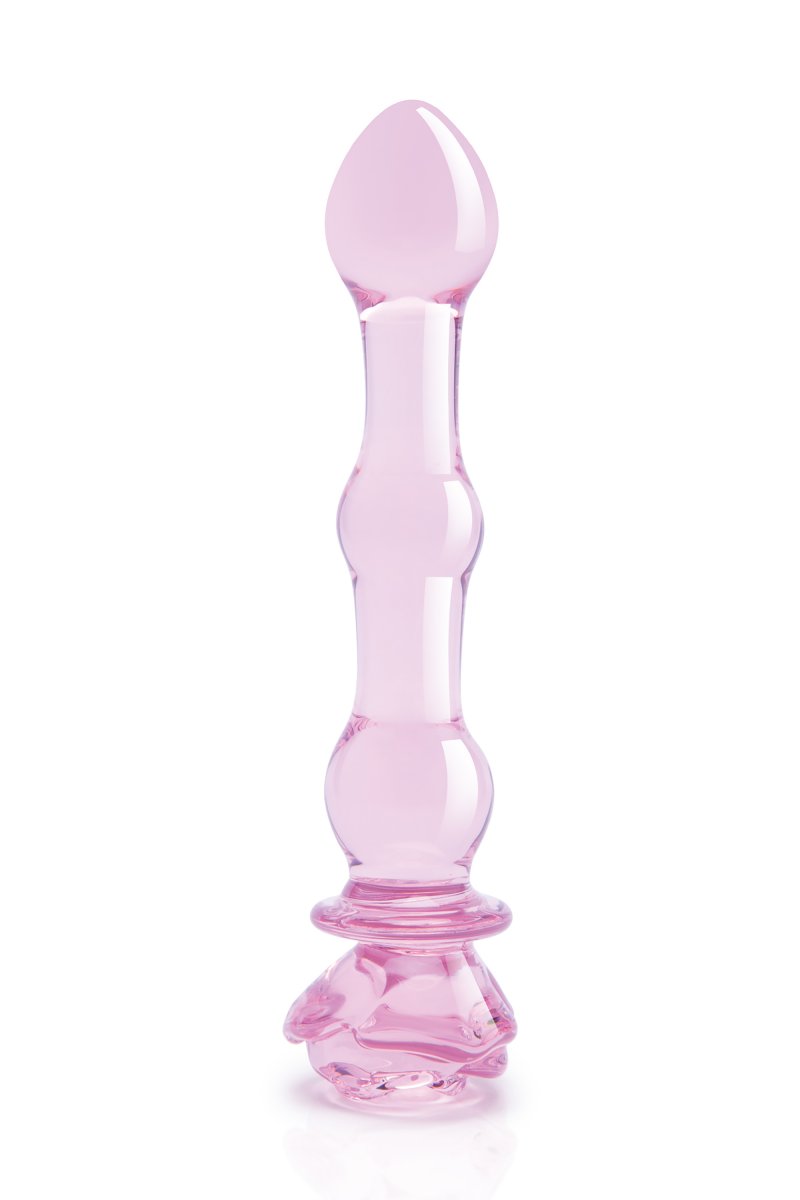 Glaze Lasi-dildo ruusulla