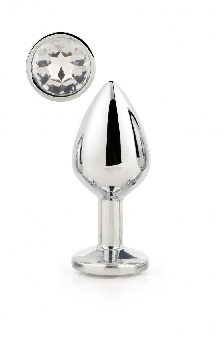 Analplugg Silver Med Kristall