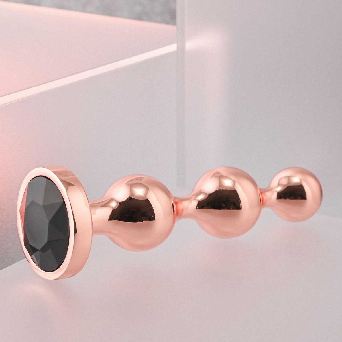 Gold Anal Beads With Diamond