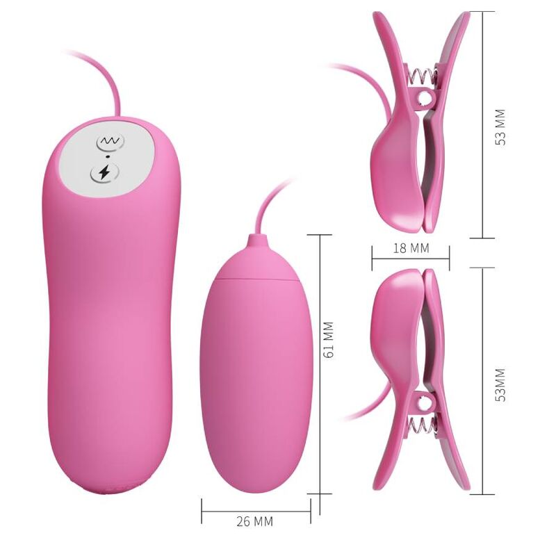 Nipple Clamps med Vibrator och Elektro Stimulans
