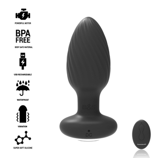 Wells Fjärrstyrd Buttplug Black&Silver