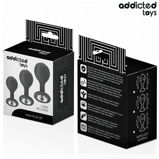Addicted Toys Anal Plug Set – 3 Silikonpluggar med Kristall