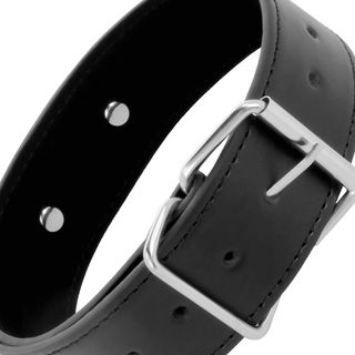 Darkness Halsband med Läderkoppel