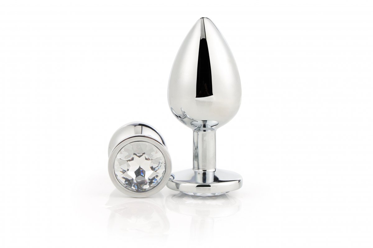 Analplugg Silver Med Kristall