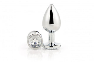 Analplugg Silver Med Kristall