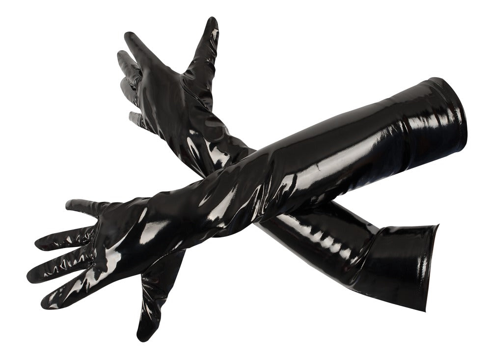 Long Black Vinyl Gloves