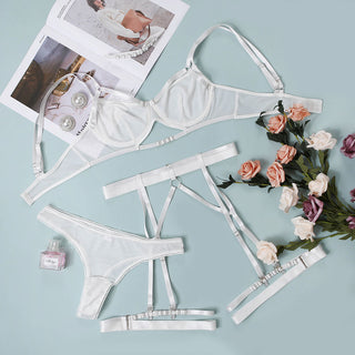 Sexigt Vit Matchande Set