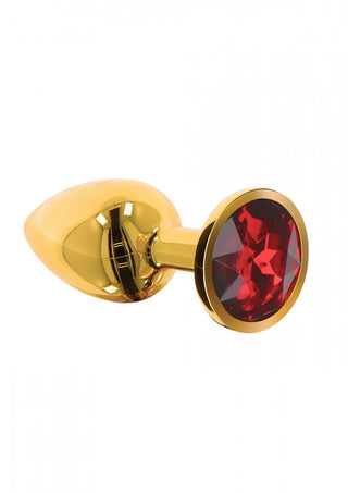 Buttplug Guld Röd Kristall