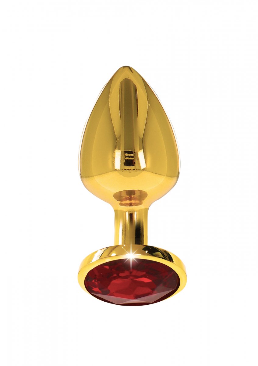 Buttplug Gold Red Crystal
